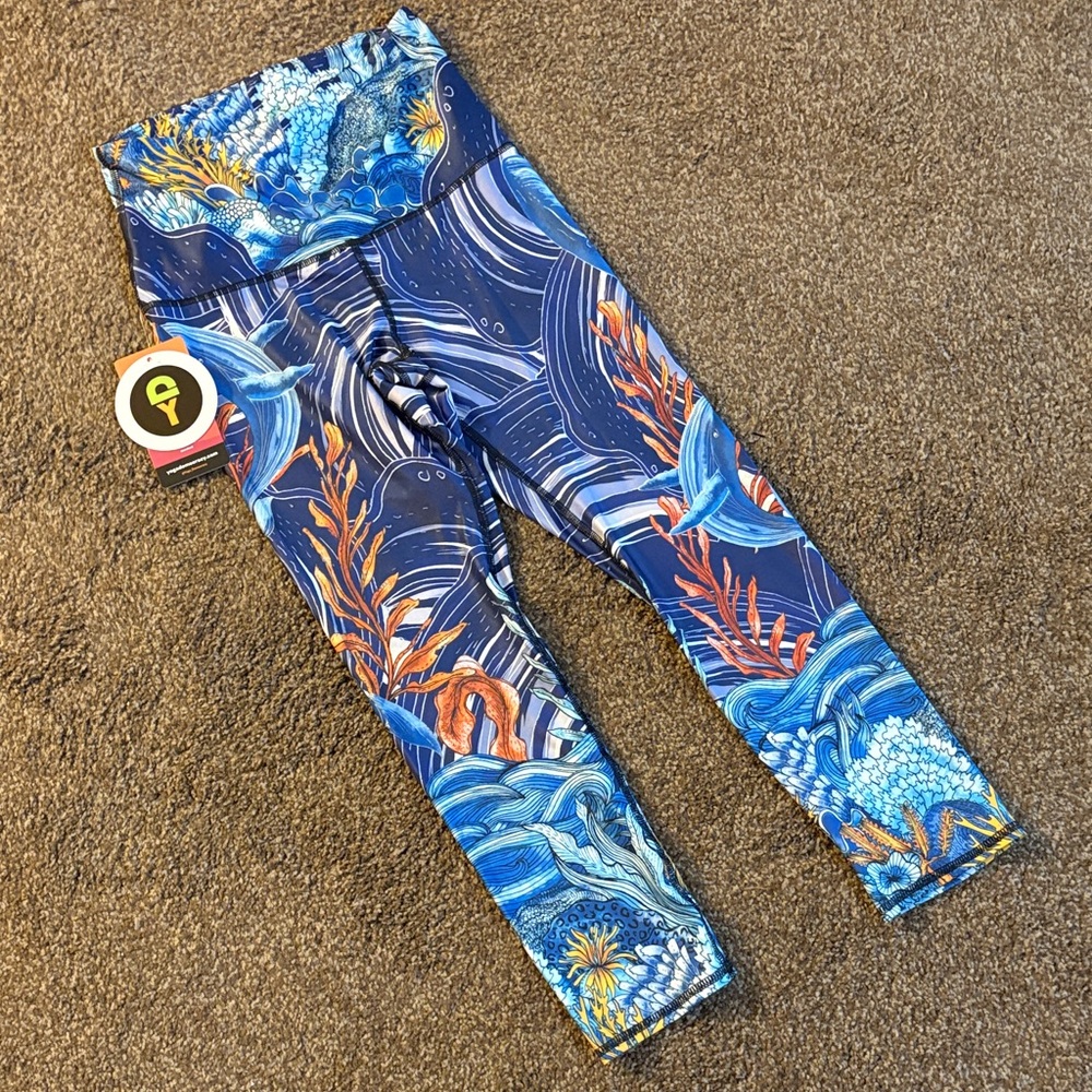 Vibrant Ocean Print Women's Leggings